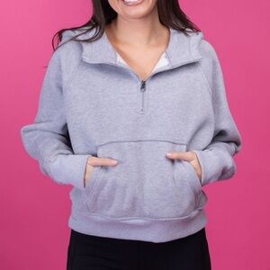Cozy Gray Half-Zip Sweatshirt